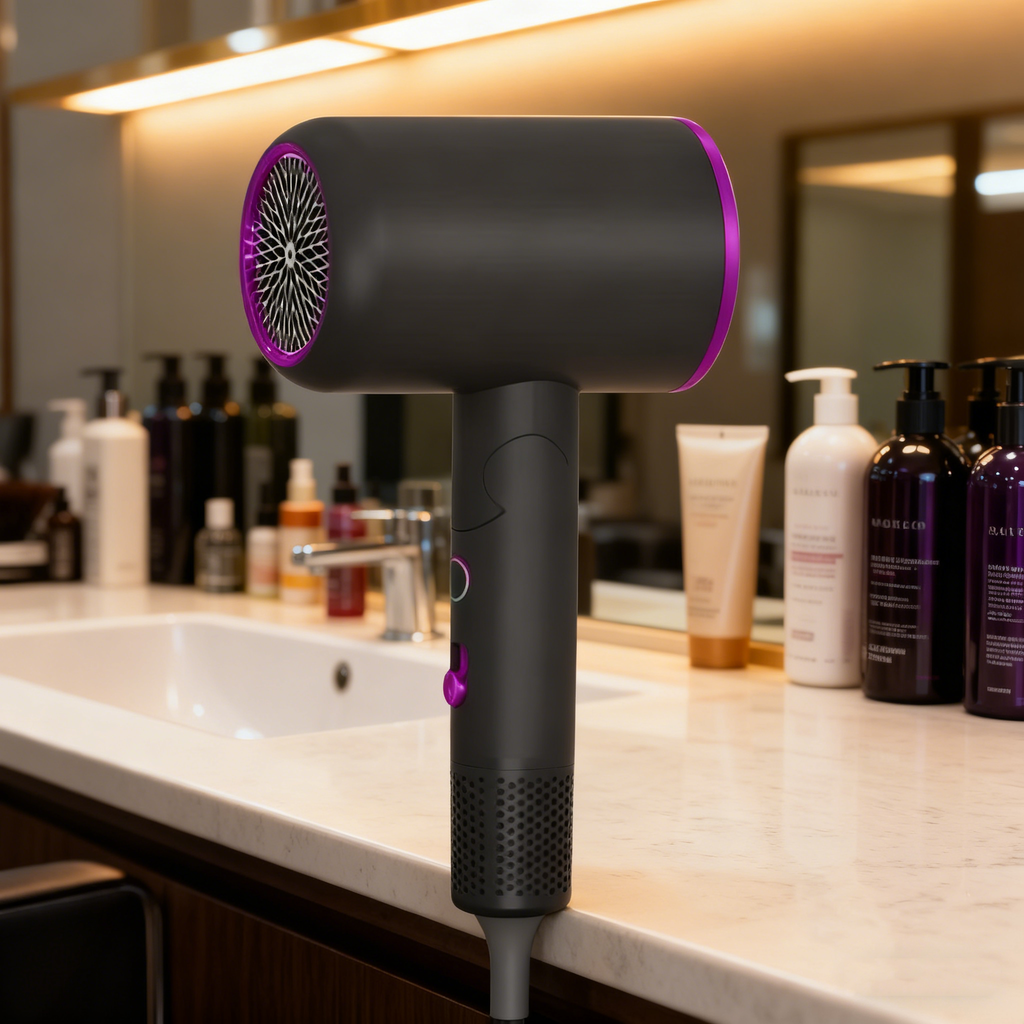 Foldable Ionic Hair Dryer – 1200W, Blue-Light Care