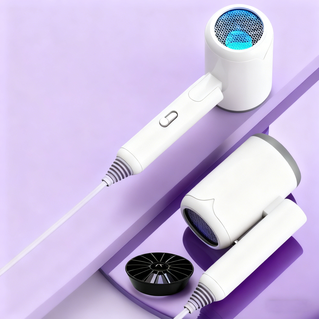 Foldable Student Travel Hair Dryer – Blue-Light Ionic Care