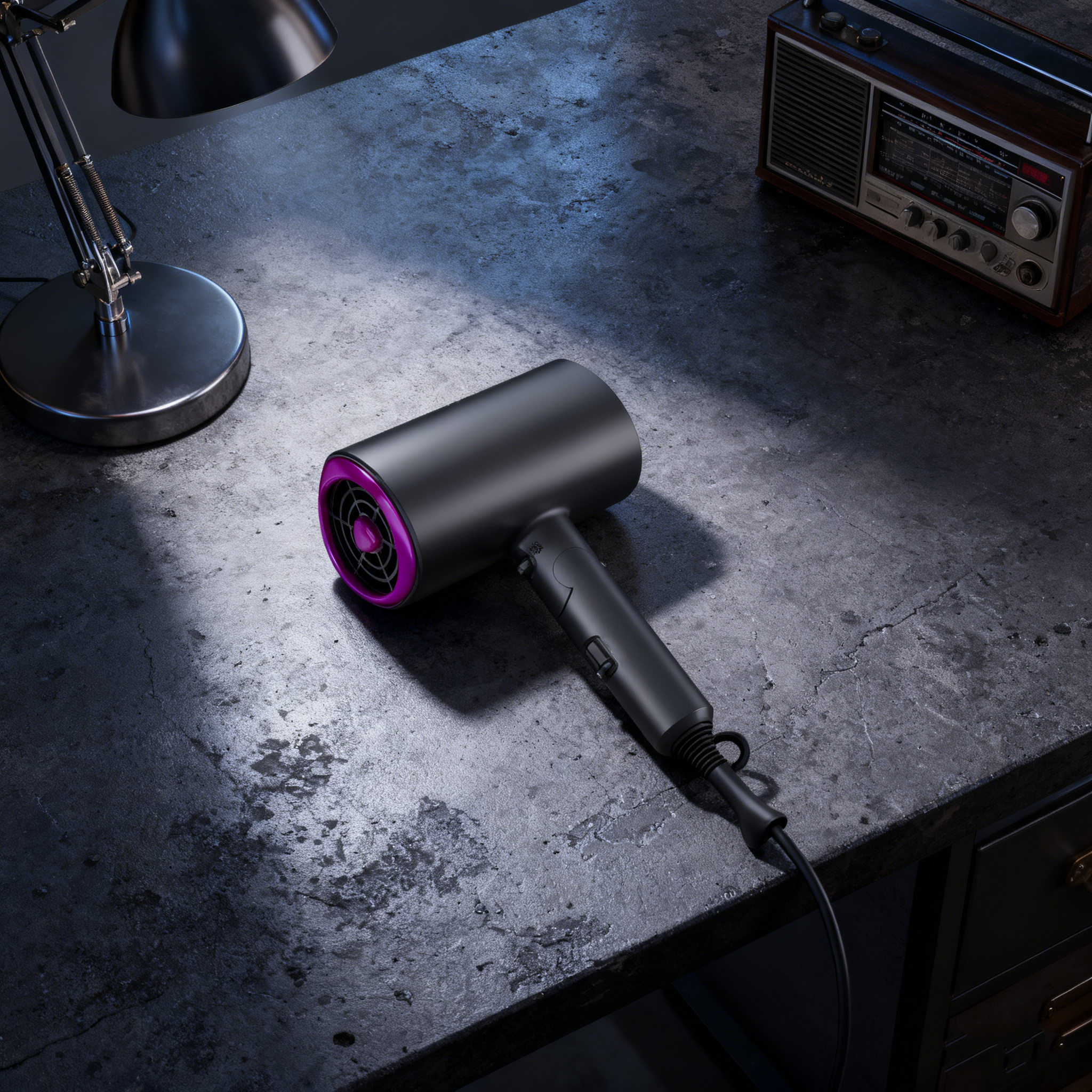 Foldable Ionic Hair Dryer with Blue Light