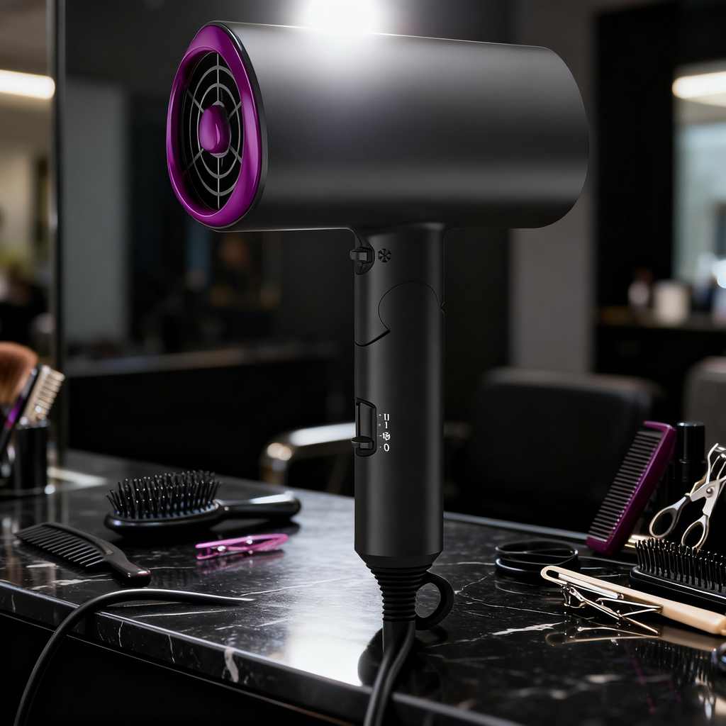 Foldable Ionic Hair Dryer with Blue Light