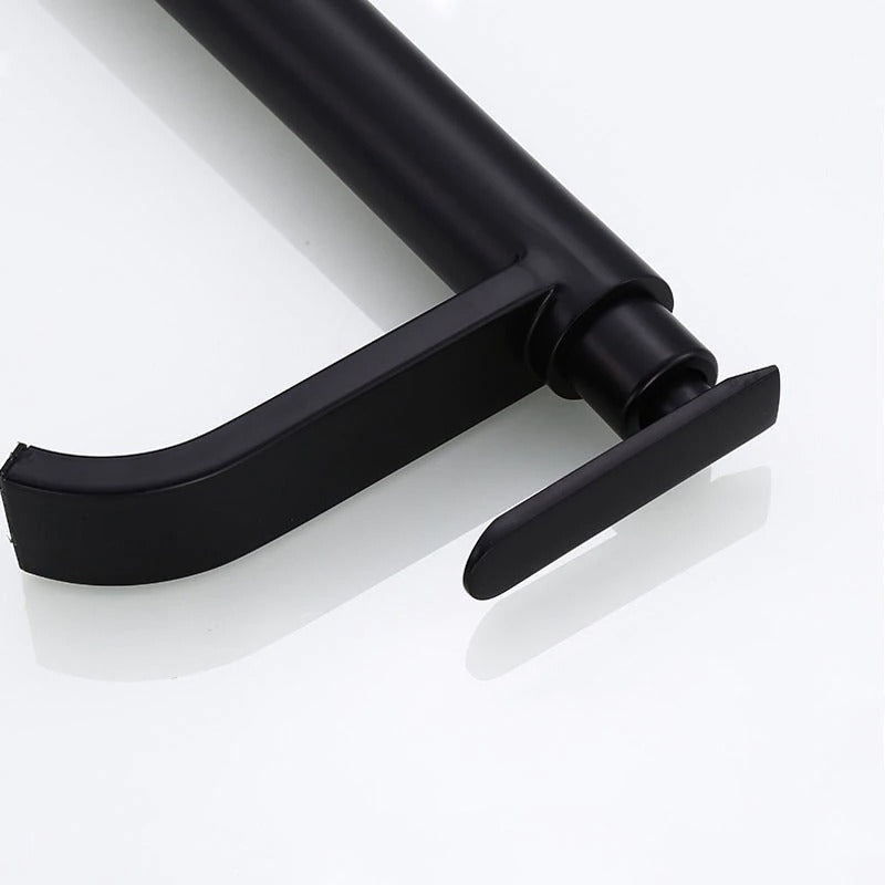Matte black cold water single faucets for sink installation