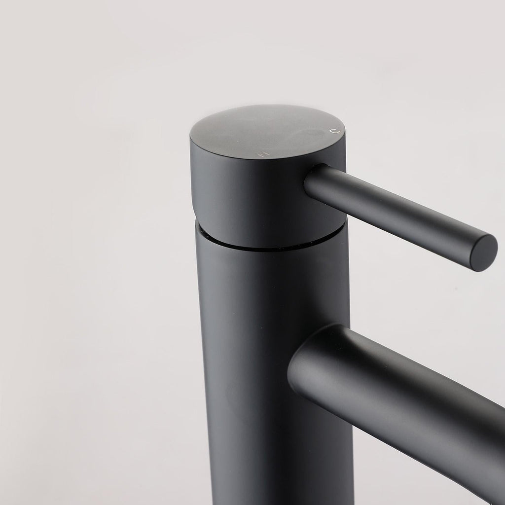 Matte black cold water single faucets for sink installation