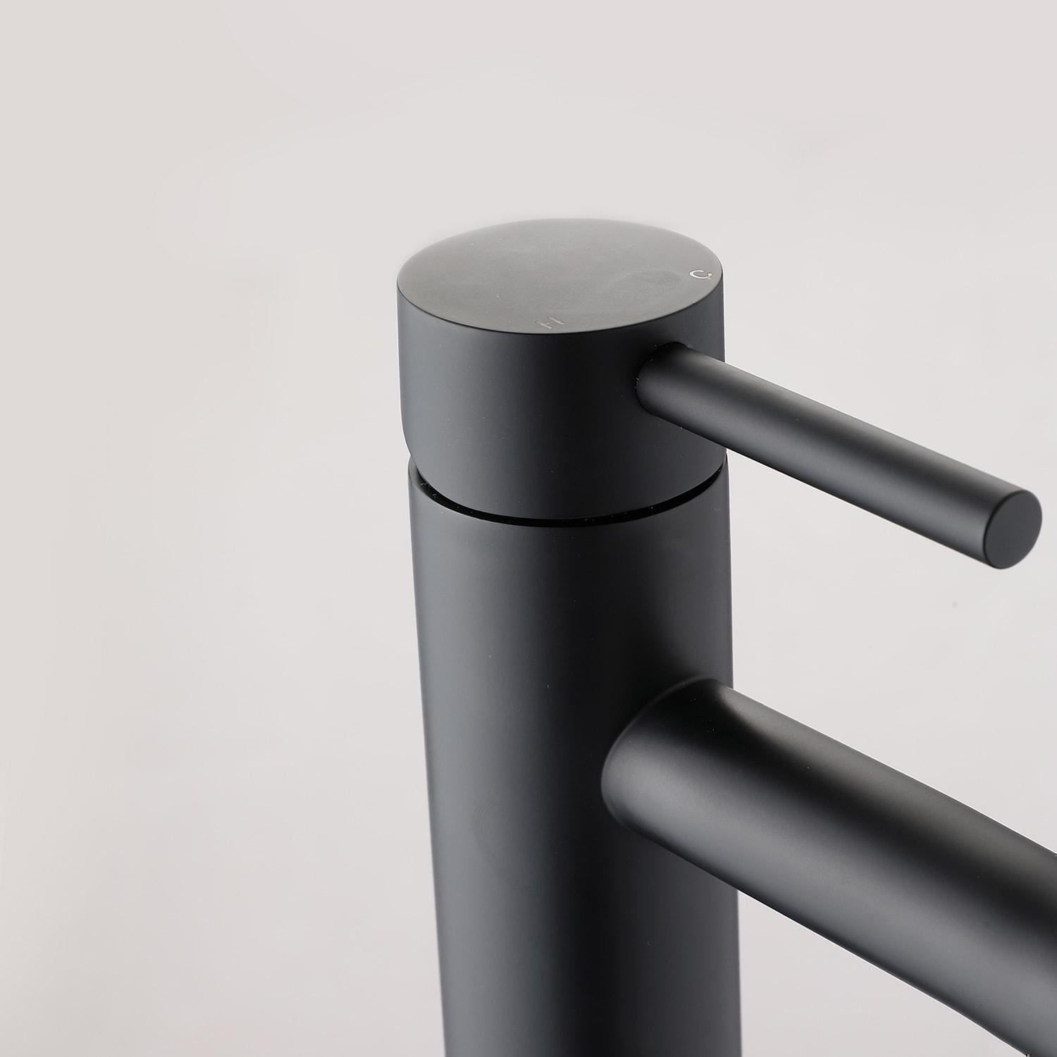 Matte black cold water single faucets for sink installation