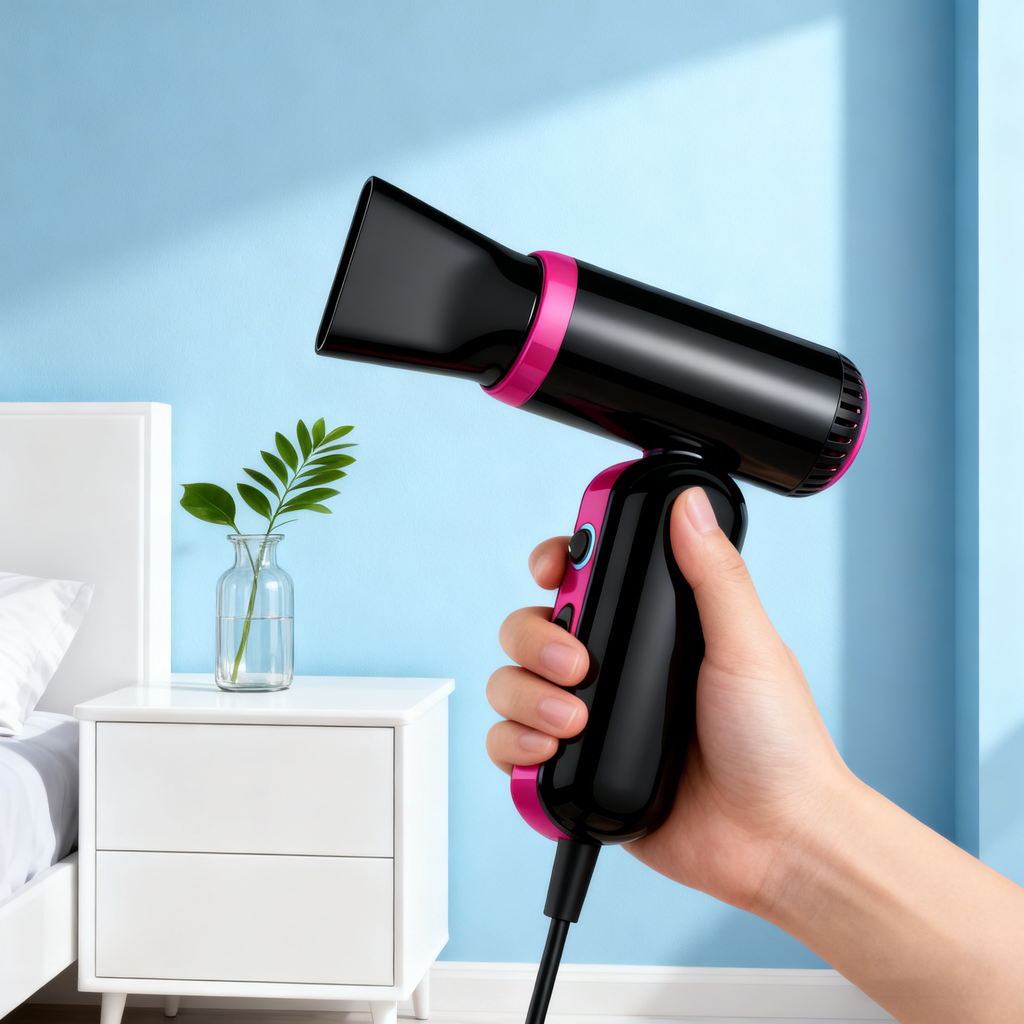 High-Speed Mini Ionic Hair Dryer – 500W, Wired