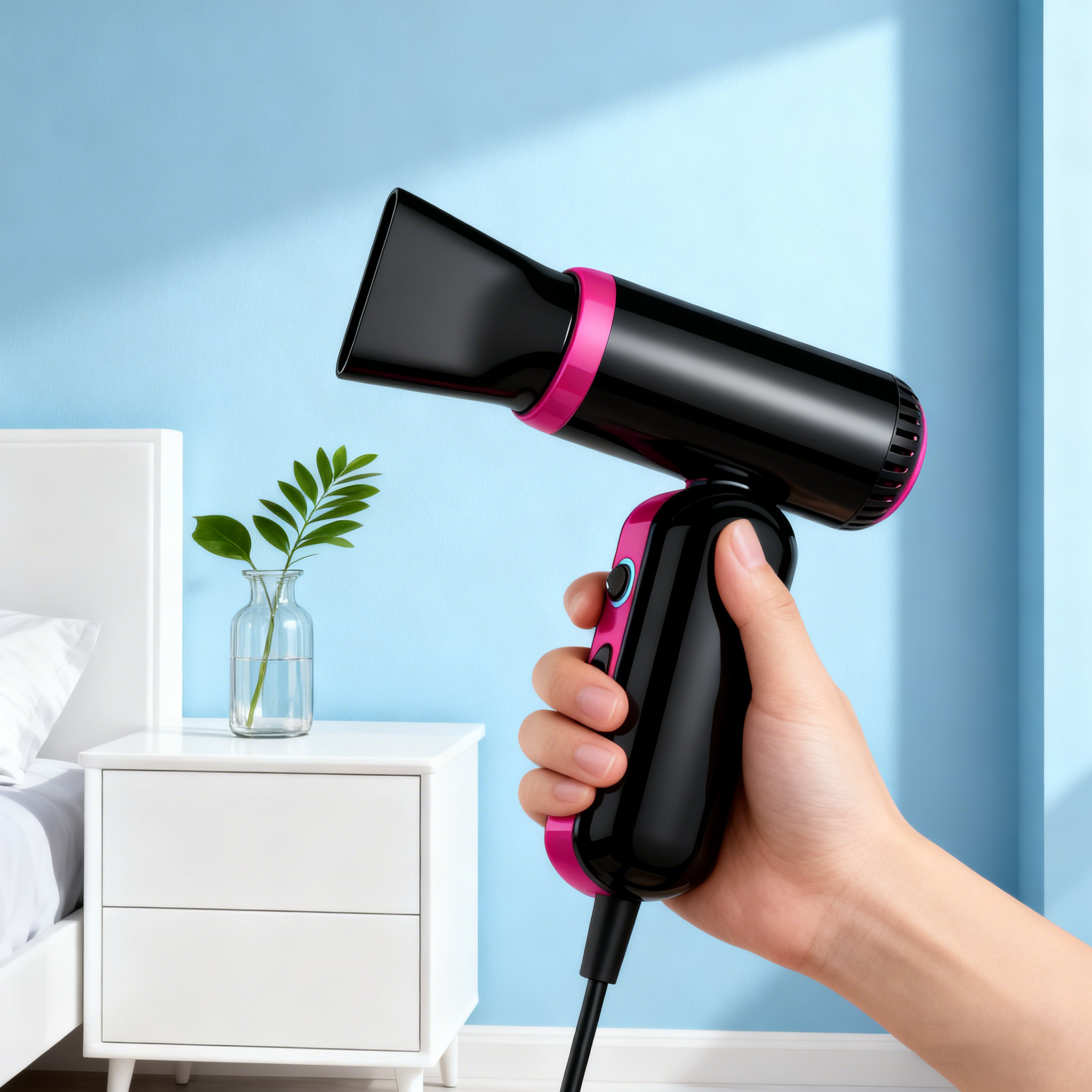 High-Speed Mini Ionic Hair Dryer – 500W, Wired