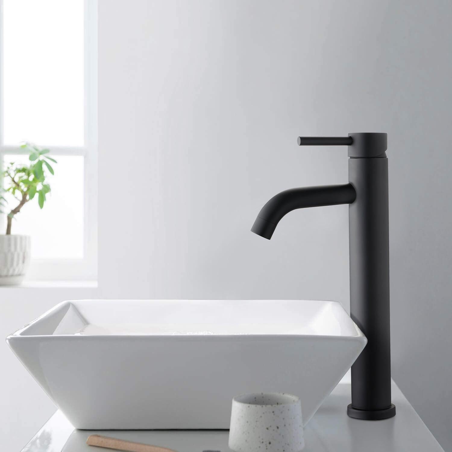 Matte black cold water single faucets for sink installation