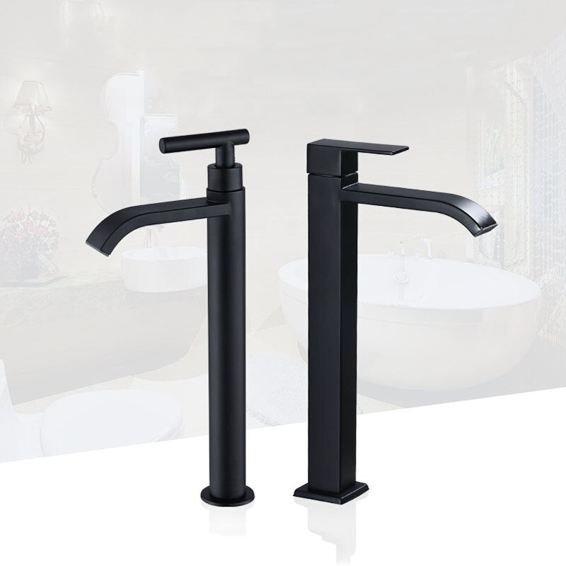 Matte black cold water single faucets for sink installation