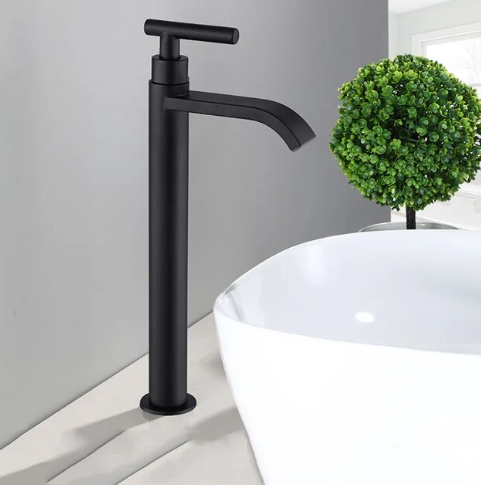 Matte black cold water single faucets for sink installation